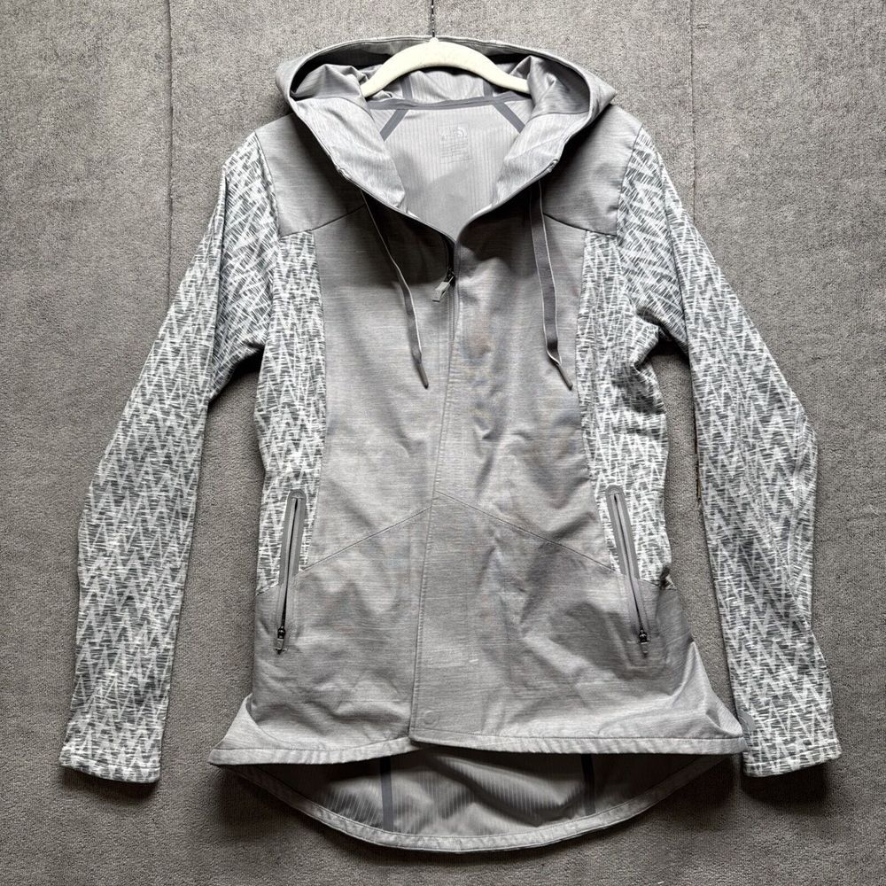 The North Face Jacket Womens M Dyvinity Metallic Silver Hybrid Hooded Training - Picture 1 of 12